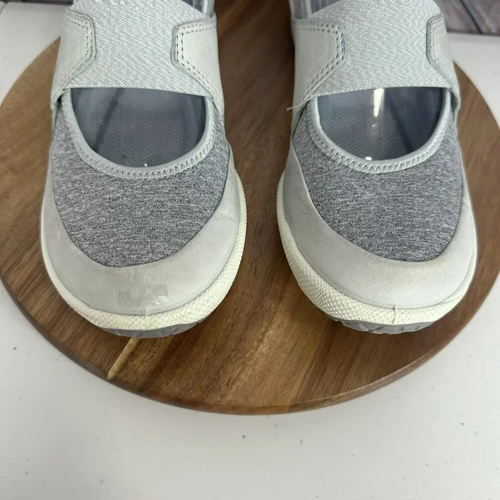 Ecco Mary Jane Shoe Womens 7 Gray Comfort Cushion Biom Flat Slip on Leather - Picture 5 of 14